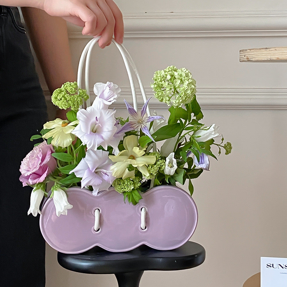 Handbag Shaped Ceramic Vase-0