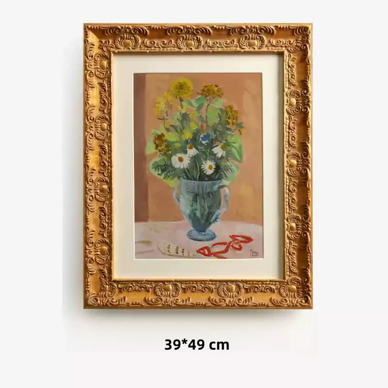 Set of 10 Retro Wall Paintings with Durable Resin or Wood Frames