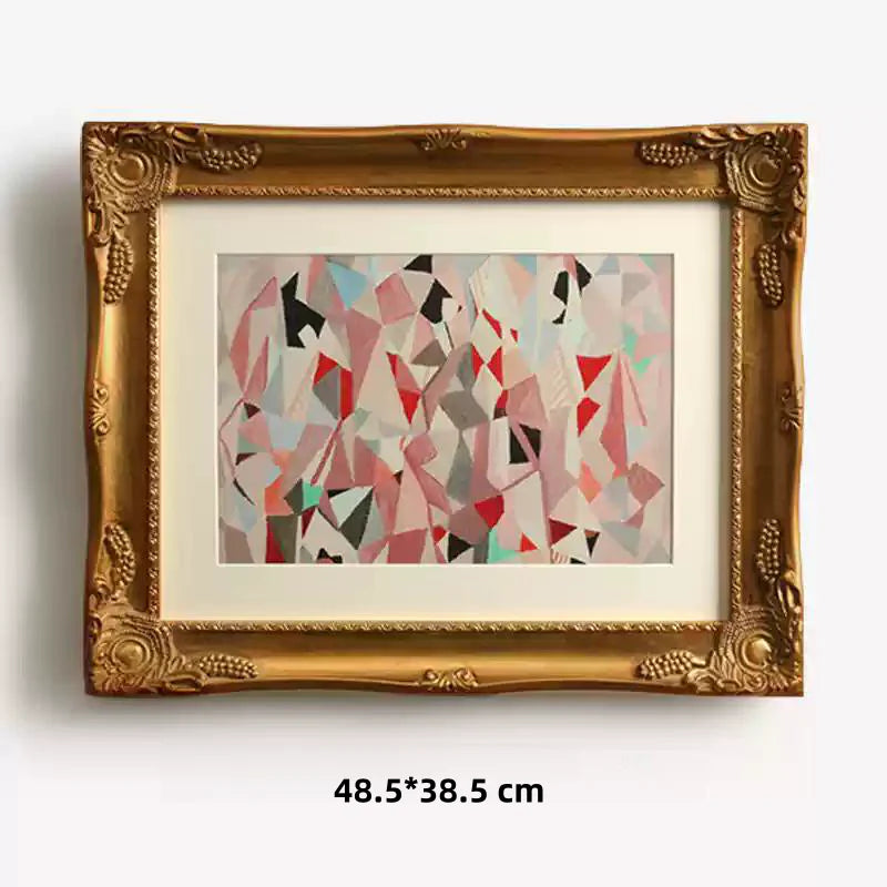 Set of 10 Retro Wall Paintings with Durable Resin or Wood Frames