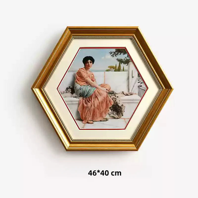 Set of 10 Retro Wall Paintings with Durable Resin or Wood Frames