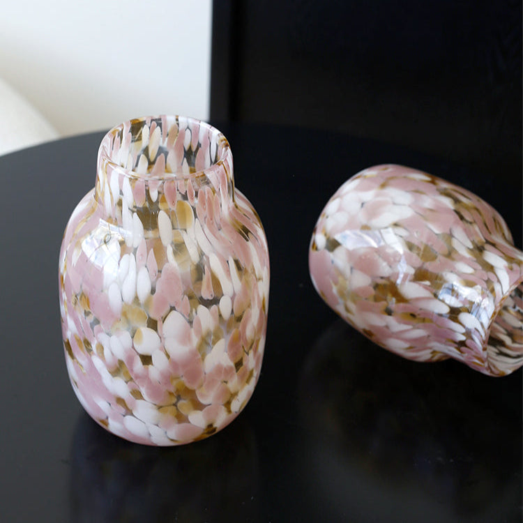 Colorful Polka-Dot Glass Vase-0