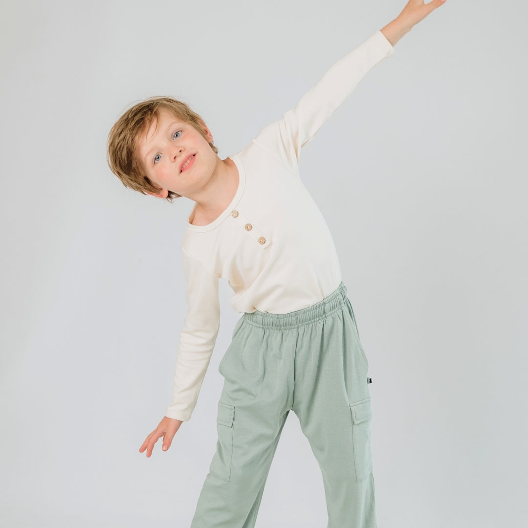 Baby/Kids Bamboo Henley Long-Sleeve Shirt — Last Call-2
