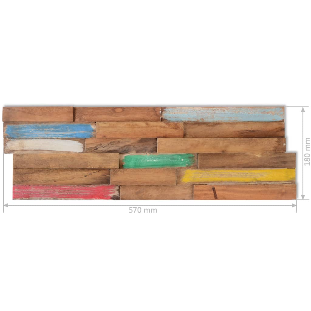 vidaXL Wall Cladding Panels Wall Covering Panels Wood Planks Recycled Teak-3
