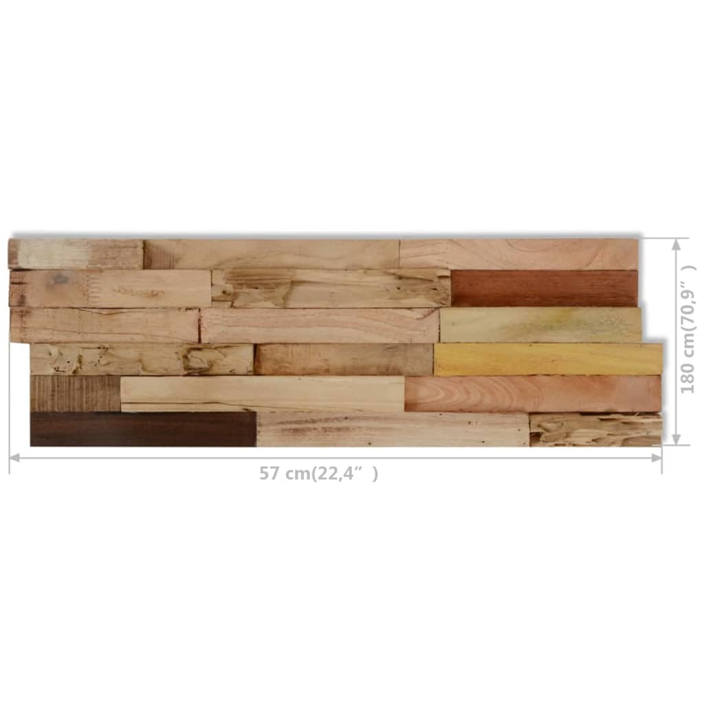 vidaXL Wall Cladding Panels Wall Covering Panels Wood Planks Recycled Teak-2