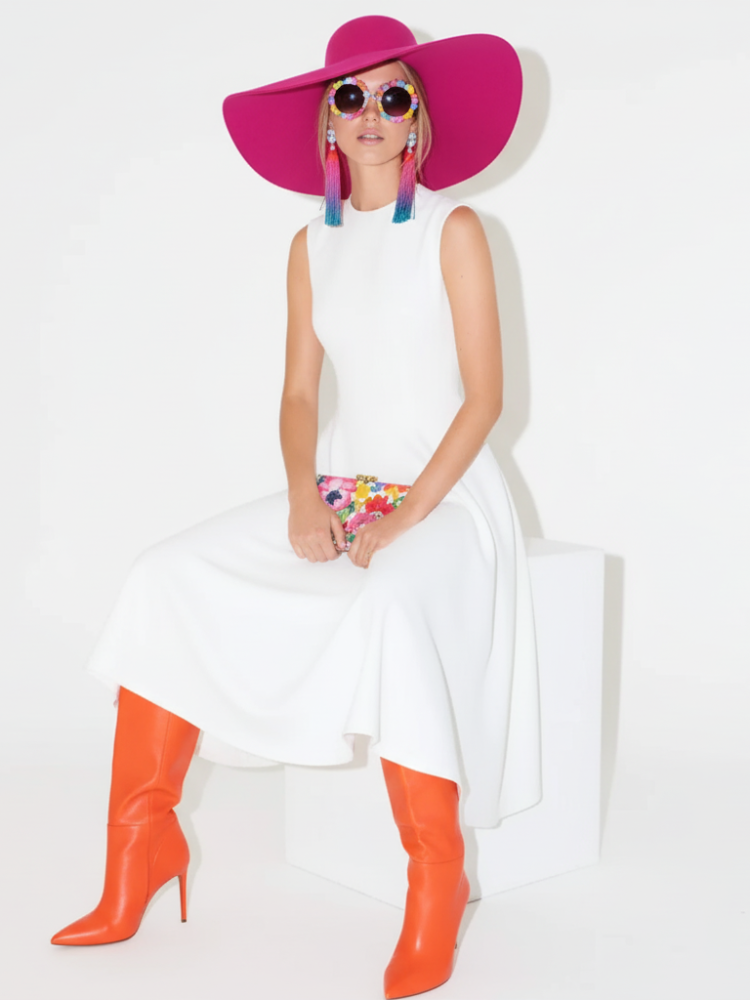 Elegant Sleeveless High-Waist A-Line Dress For Women, Upper West Side, BYMANYC New York.-2