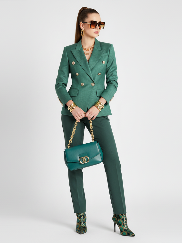 UPPER WEST SIDE Emerald Double-Breasted Blazer BYMANYC ® New York-0