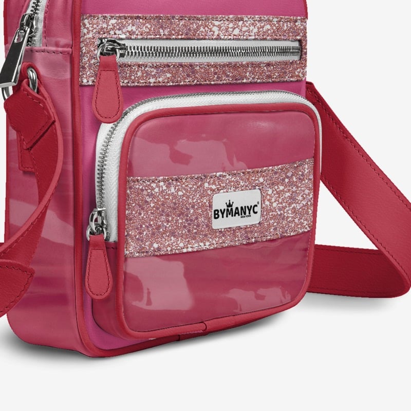 Vegan Pink Cross-Body Designer Shoulderbag | BYMANYC ® New York Luxury-2