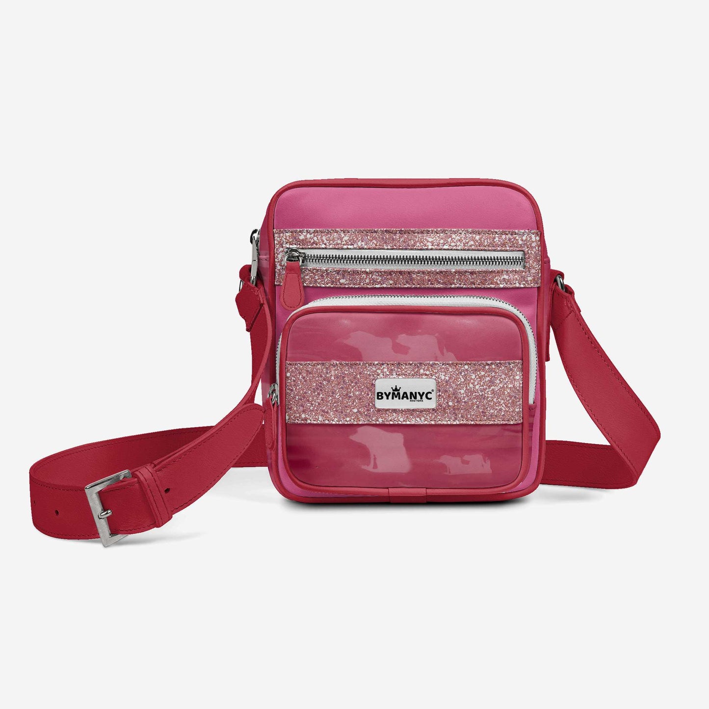 Vegan Pink Cross-Body Designer Shoulderbag | BYMANYC ® New York Luxury-1