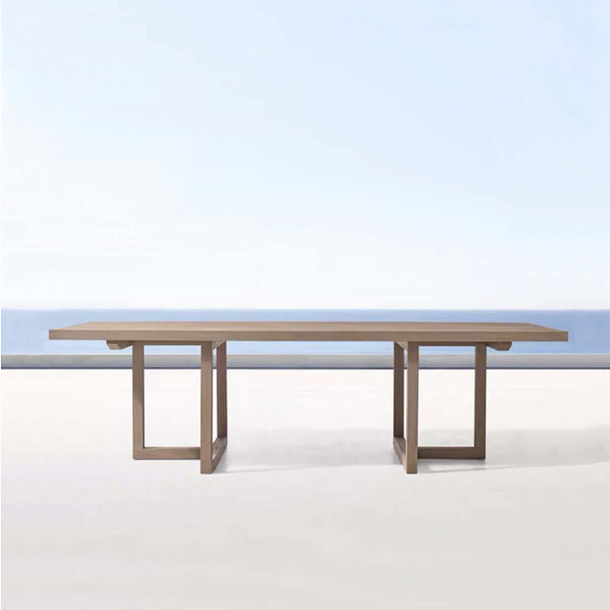 Teak Aviara Long Table Wood Outdoor Furniture Connection Piece.-0