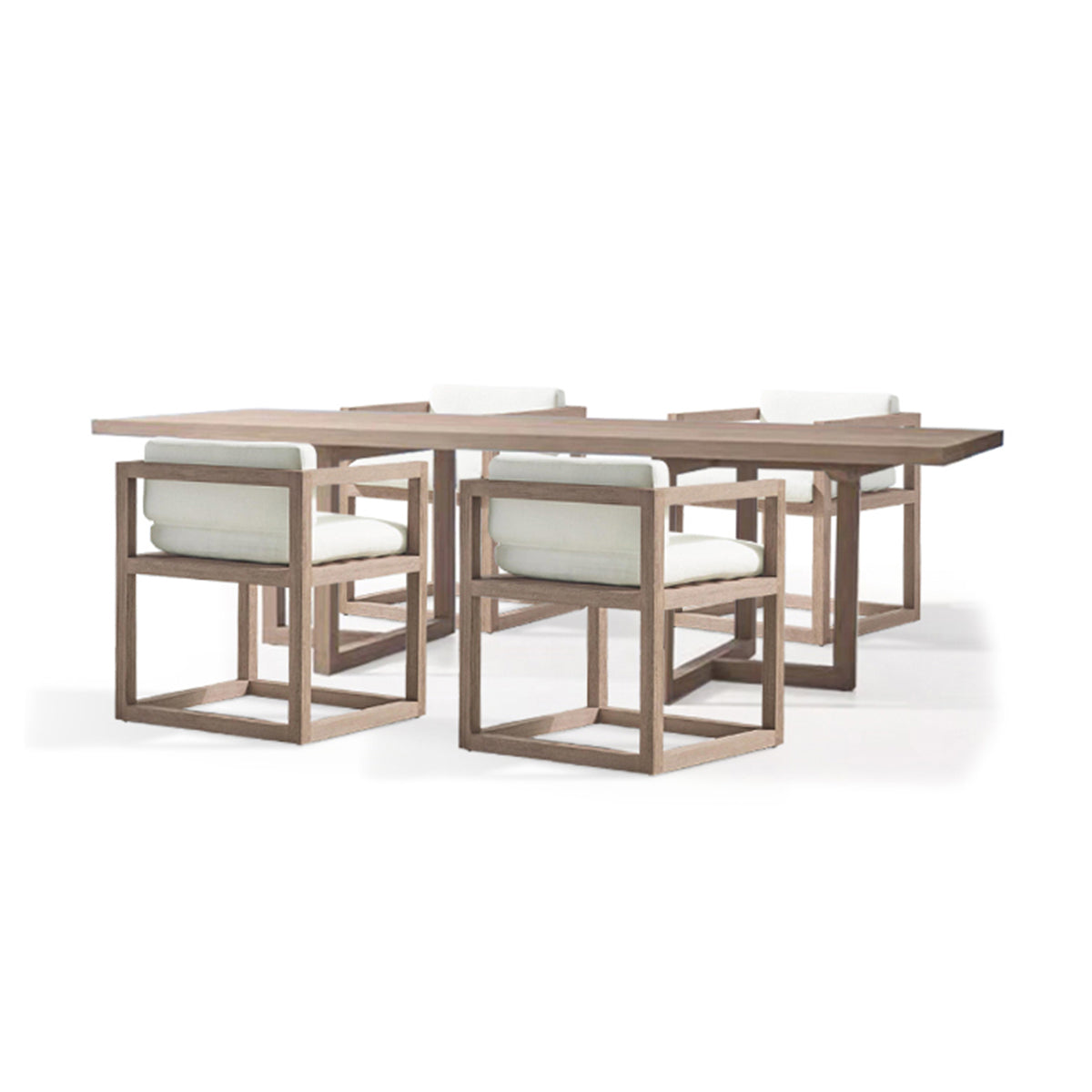 Teak Aviara Long Table Wood Outdoor Furniture Connection Piece.-3