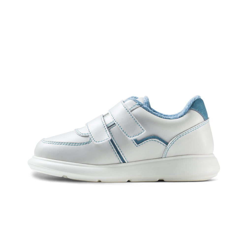 Azure Blue Kids Lightweight Fleece Lined Sneakers, Waterproof and Versatile Fall Winter Boots.-0