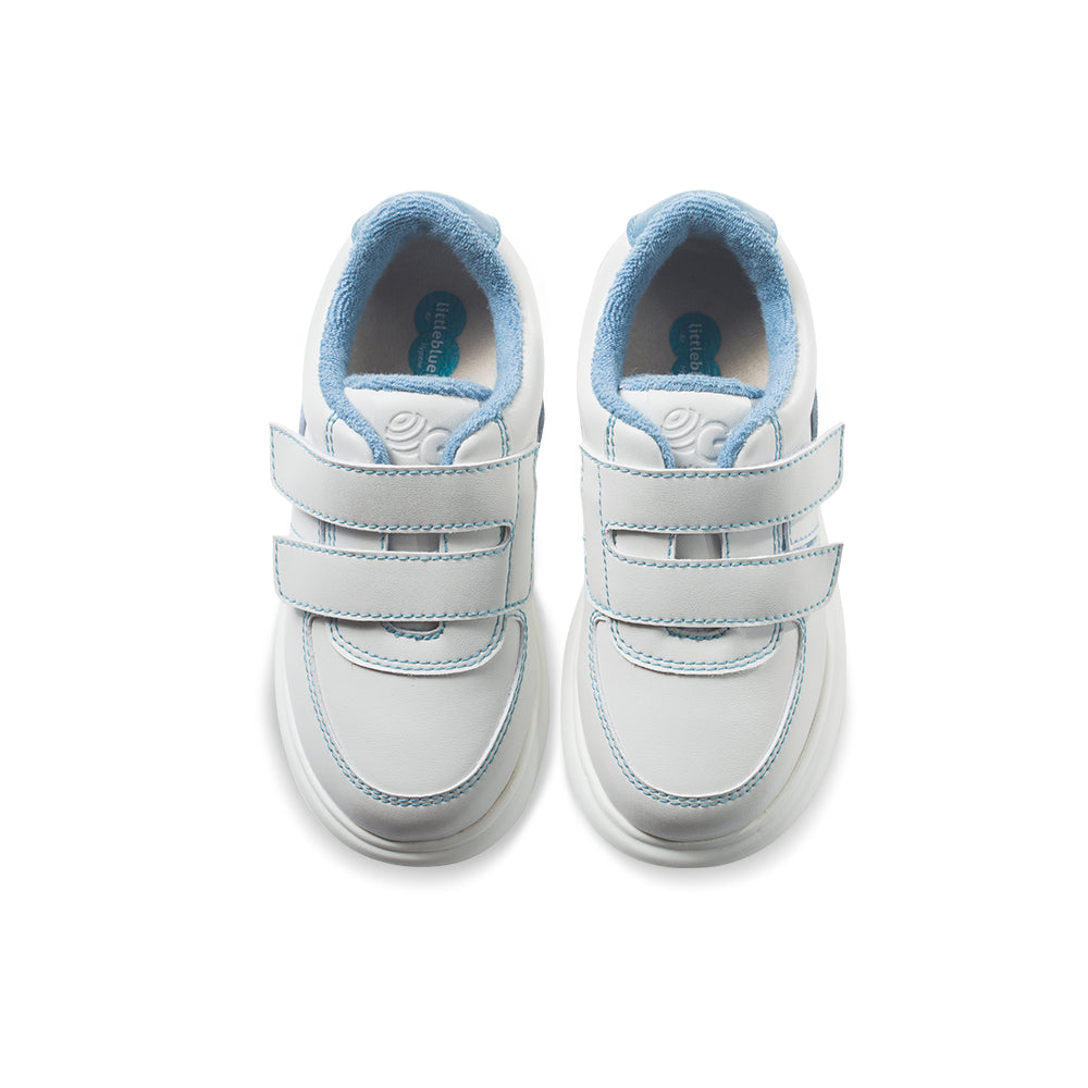 Azure Blue Kids Lightweight Fleece Lined Sneakers, Waterproof and Versatile Fall Winter Boots.-3
