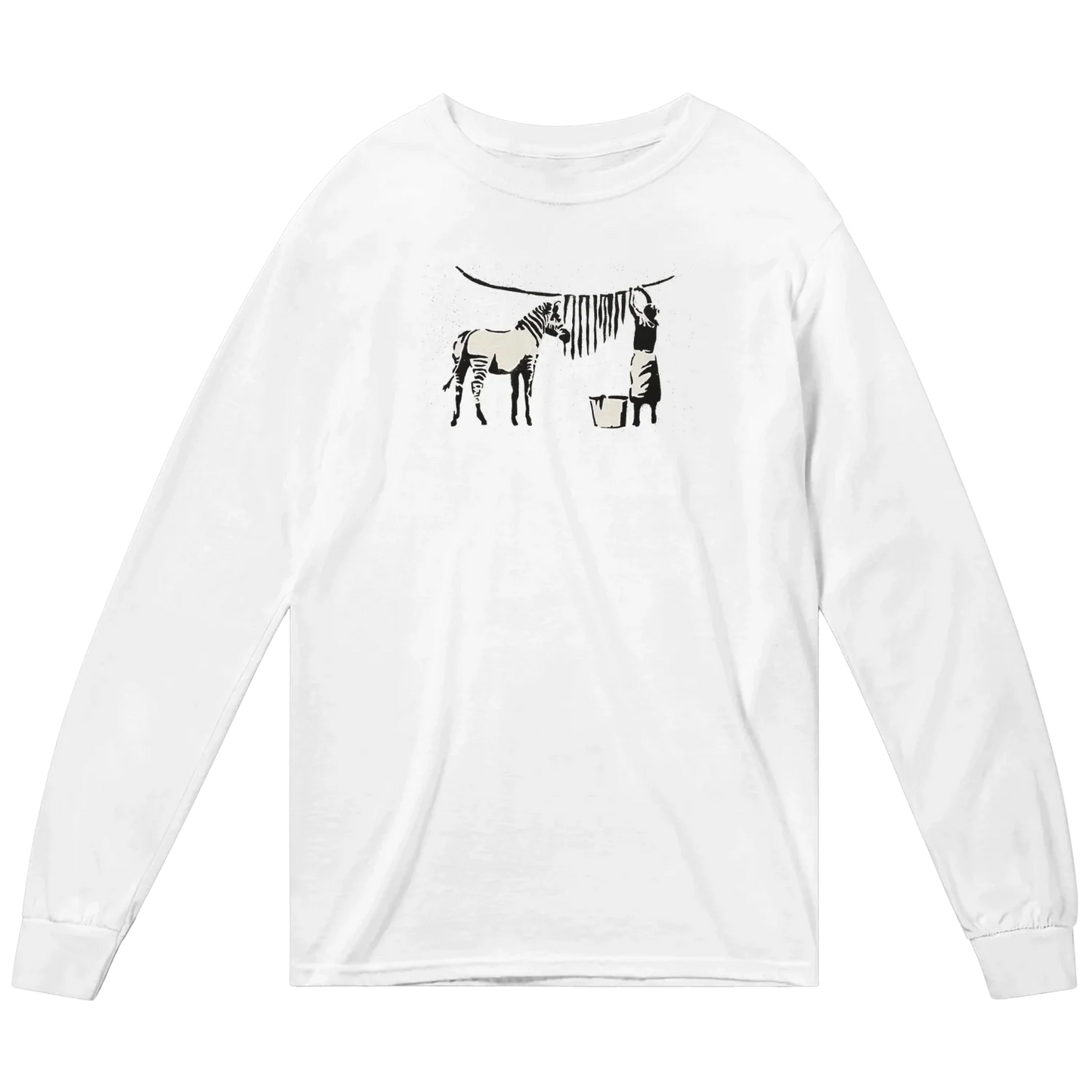 Banksy Zebra Stripes Artwork Long Sleeve Shirt-2