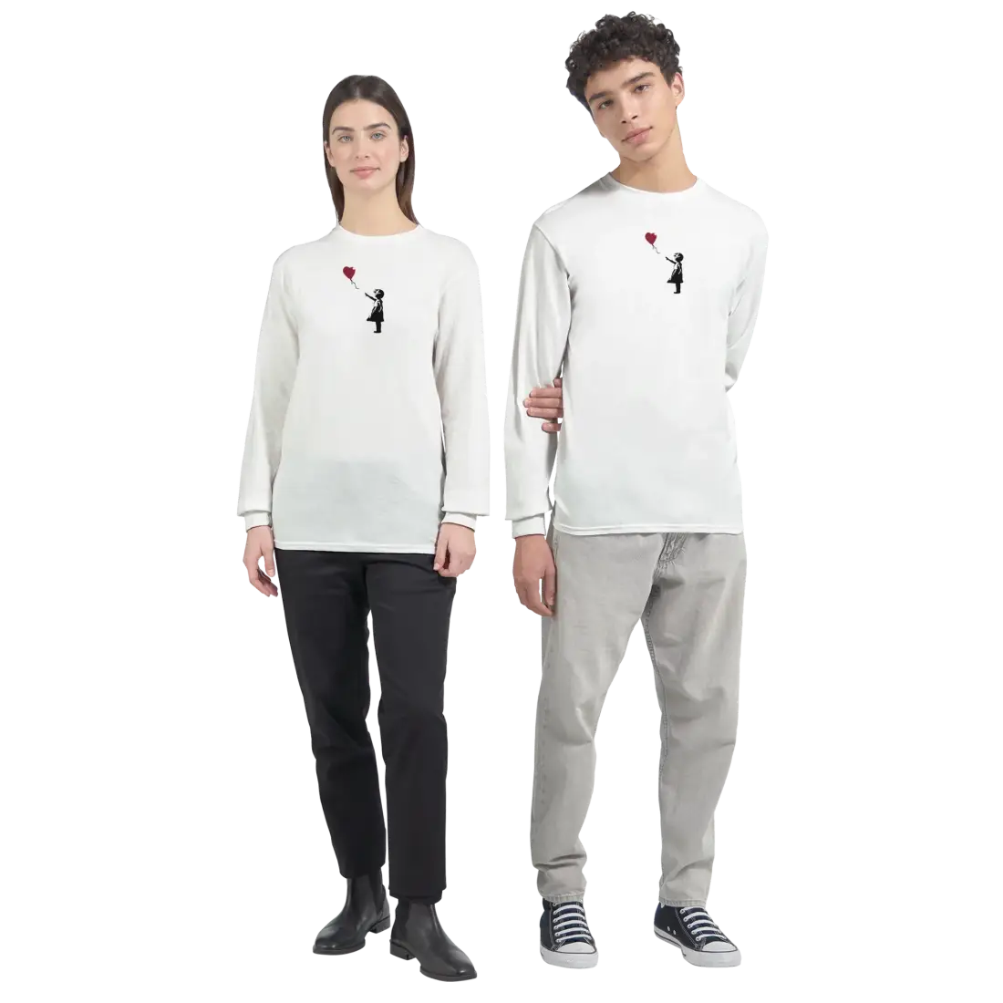 Banksy The Girl with a Red Balloon Artwork Long Sleeve Shirt-1
