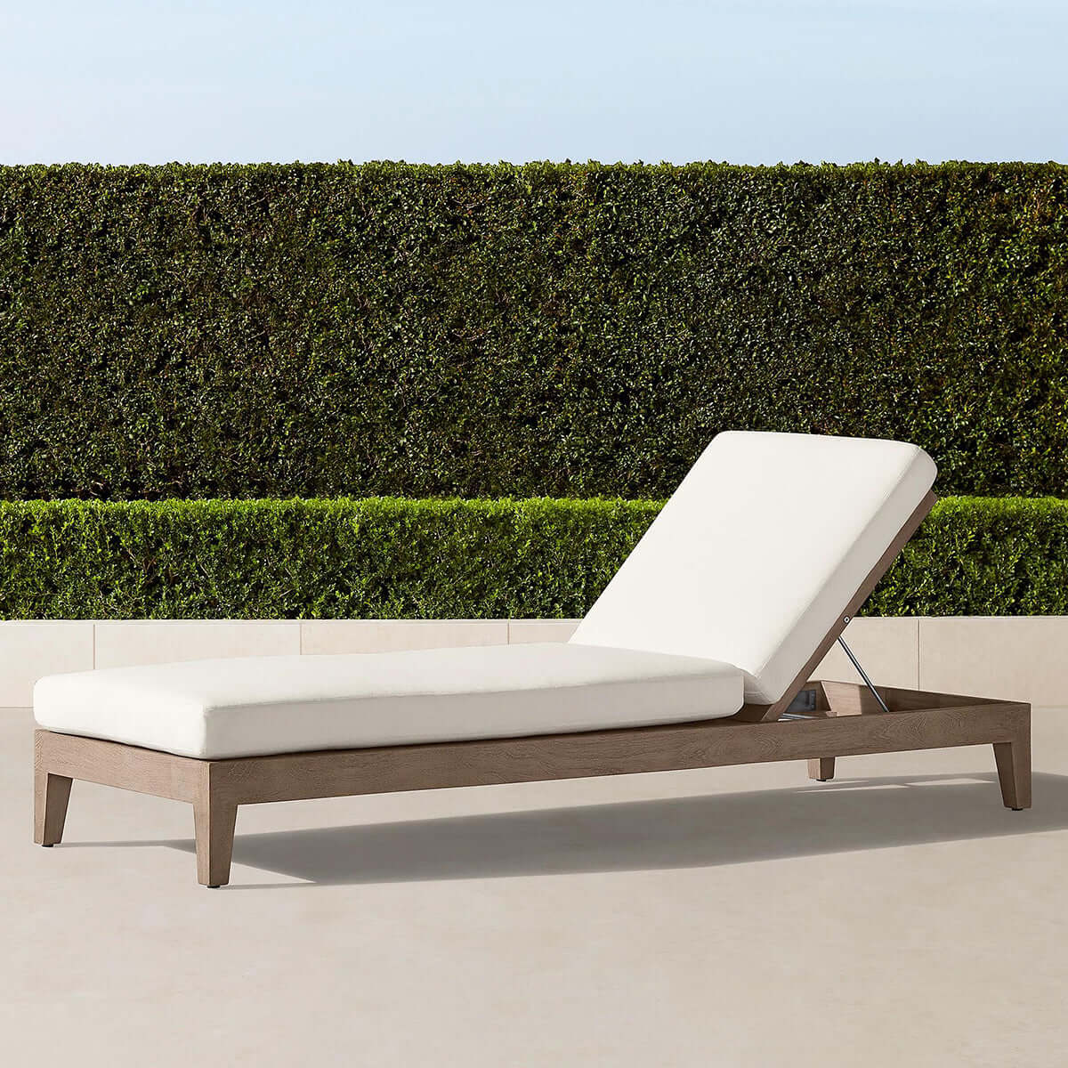Teak Sun Lounger with Waterproof Fabric by Axelvision & Handcrafted Relaxation Outdoor Furniture-3