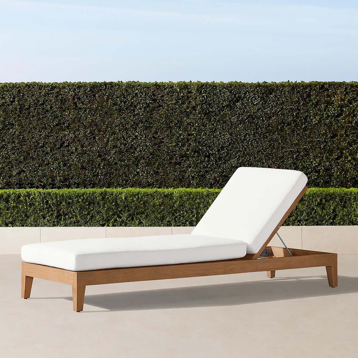 Teak Sun Lounger with Waterproof Fabric by Axelvision & Handcrafted Relaxation Outdoor Furniture-5