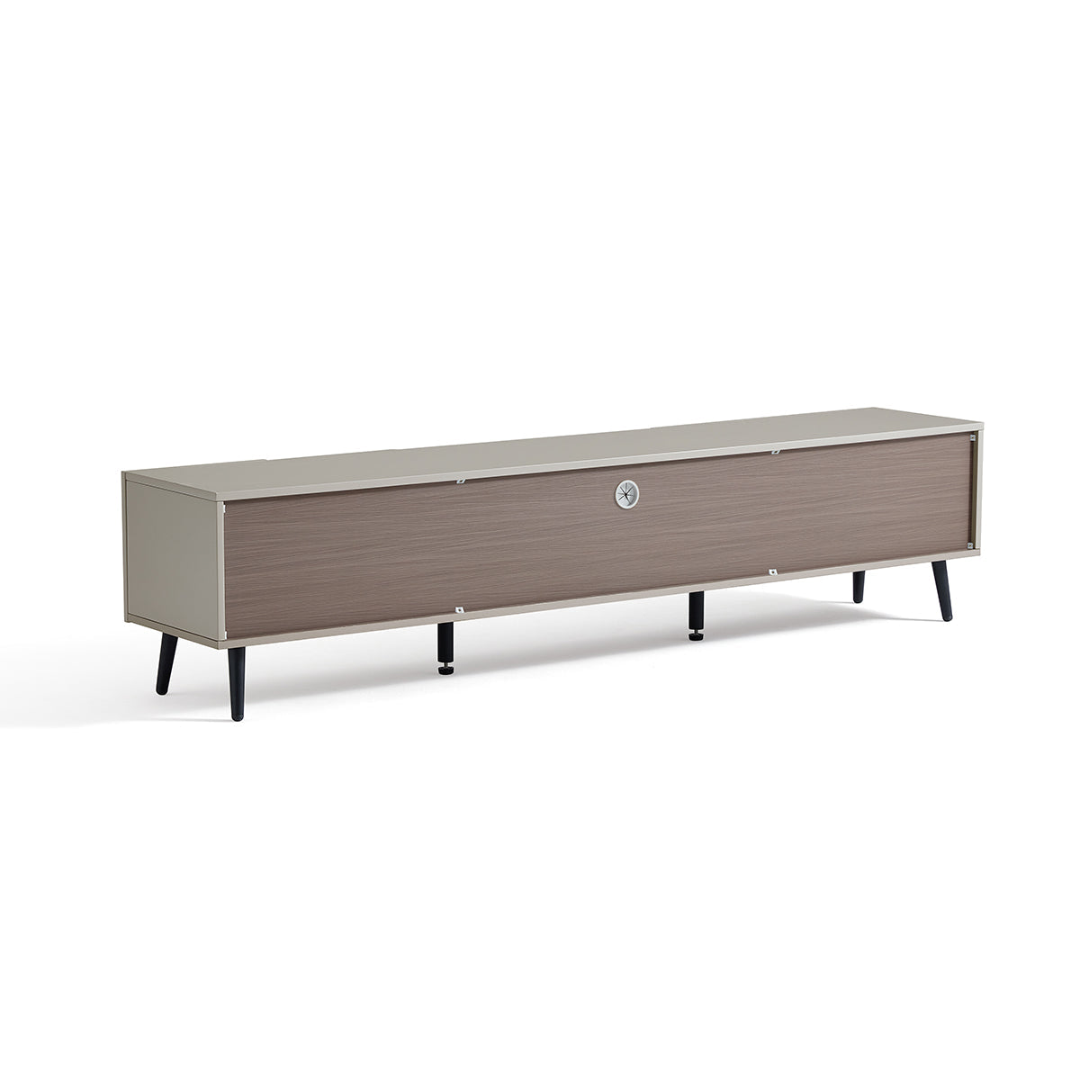 Mid Century Taupe TV Console Storage Unit-3