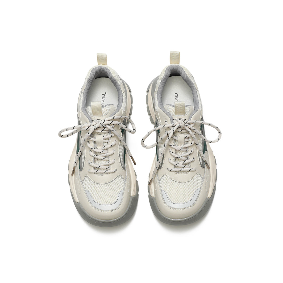 Women's Platform Sneakers Green Accents Versatile Streetwear Shoes-4