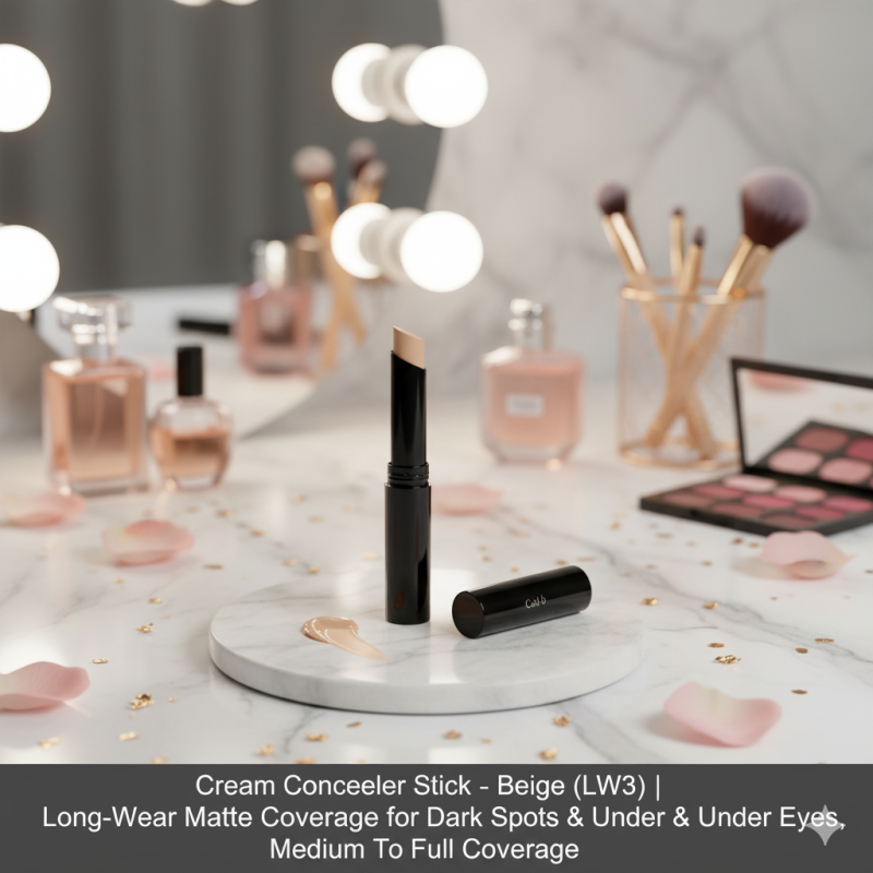 Cream Concealer Stick – Beige (LW3) | Long-Wear Matte Coverage for Dark Spots & Under Eyes, Medium To Full Coverage