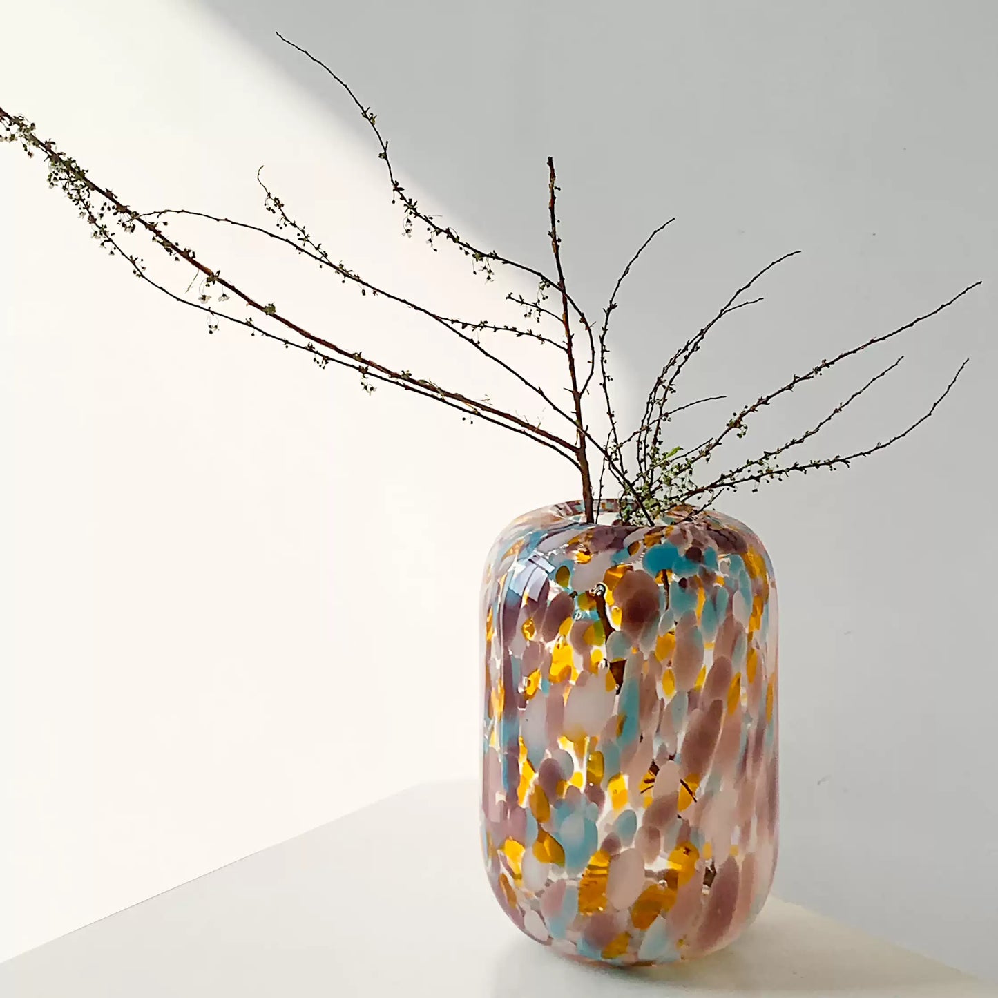 Colorful Polka-Dot Glass Vase-3