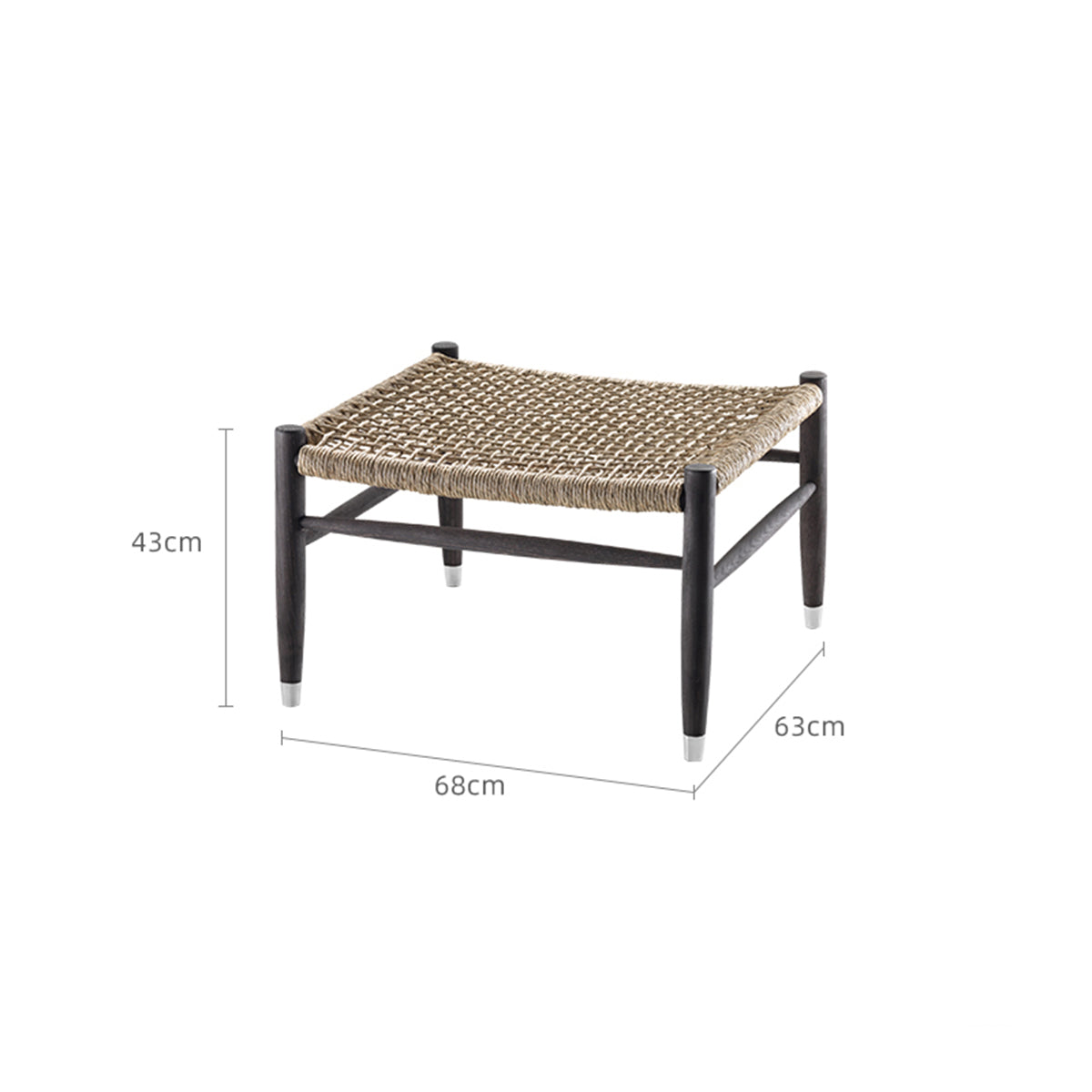 Delhi Textured Rattan Ottoman-1