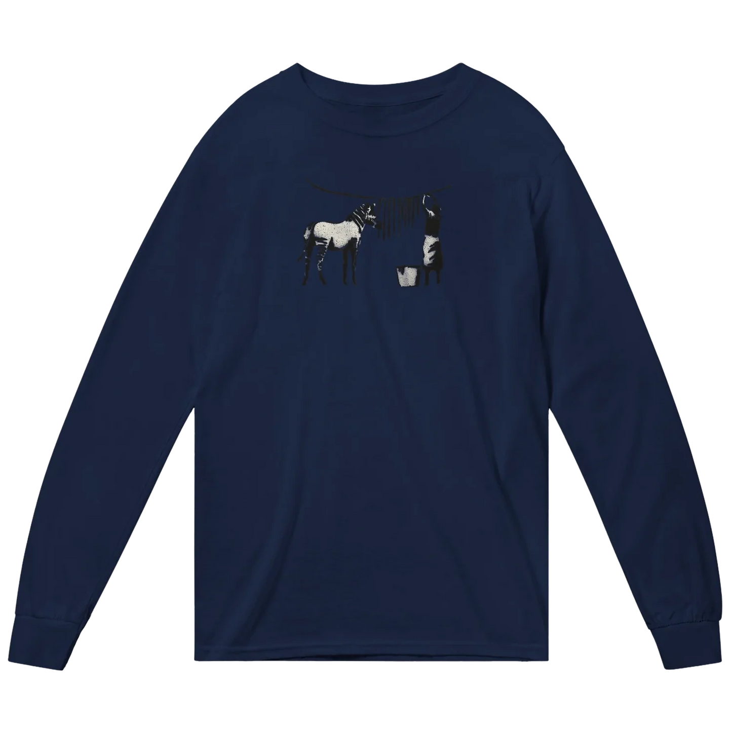 Banksy Zebra Stripes Artwork Long Sleeve Shirt-5
