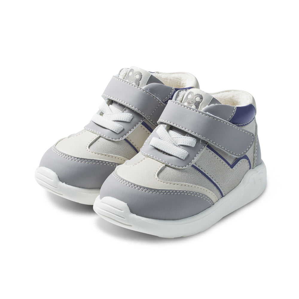 Eirene Soft Sole Non-Slip Pre-walker Grey Baby Sneakers-1