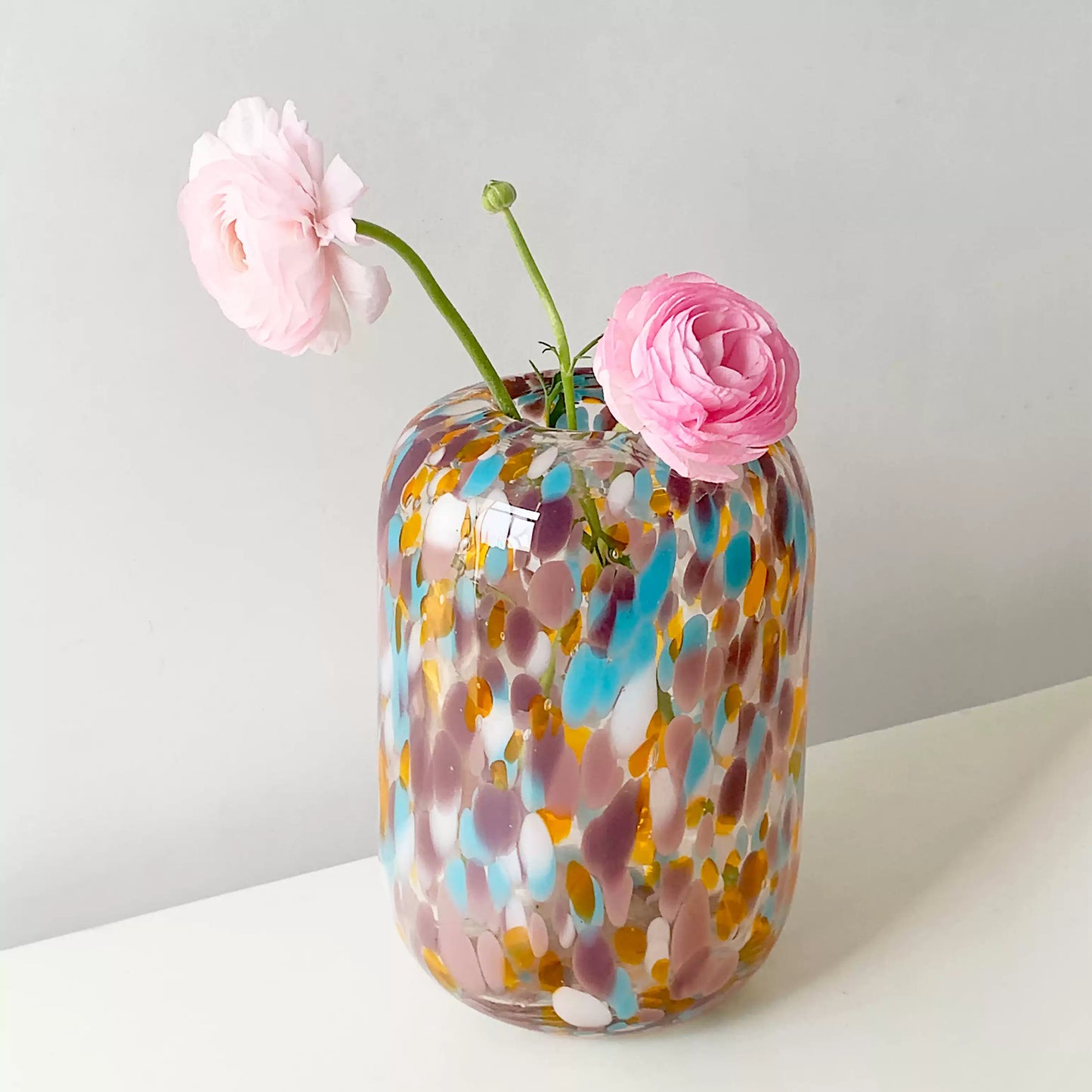 Colorful Polka-Dot Glass Vase-1