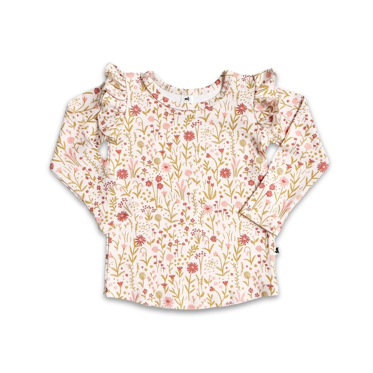 Baby/Kids Bamboo Ruffle Shoulder Long Sleeve Shirt — Last Call-5