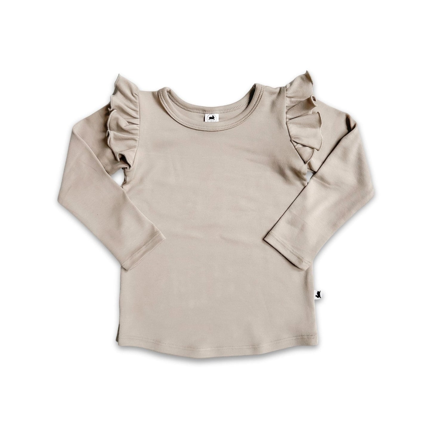 Baby/Kids Bamboo Ruffle Shoulder Long Sleeve Shirt — Last Call-7