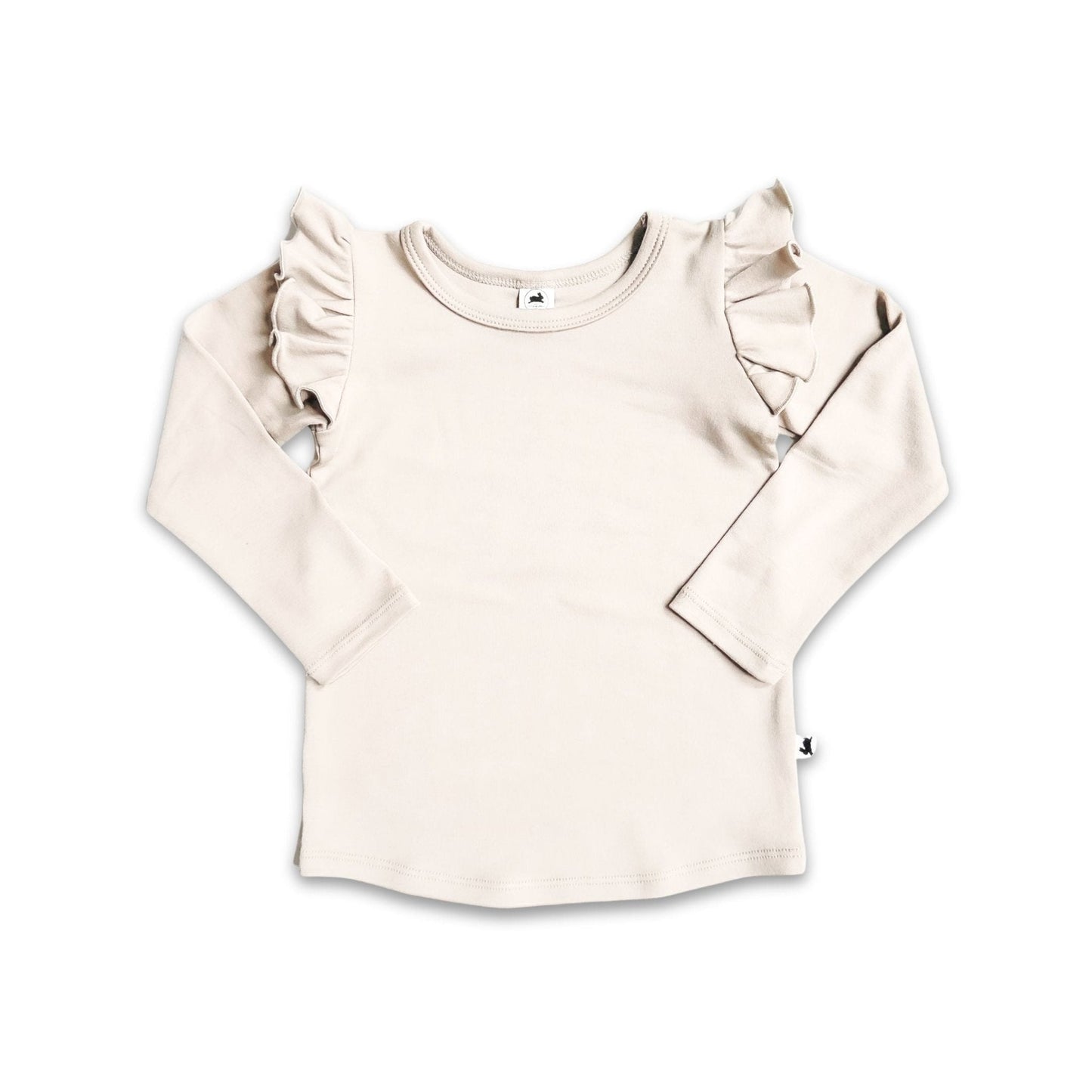 Baby/Kids Bamboo Ruffle Shoulder Long Sleeve Shirt — Last Call-6
