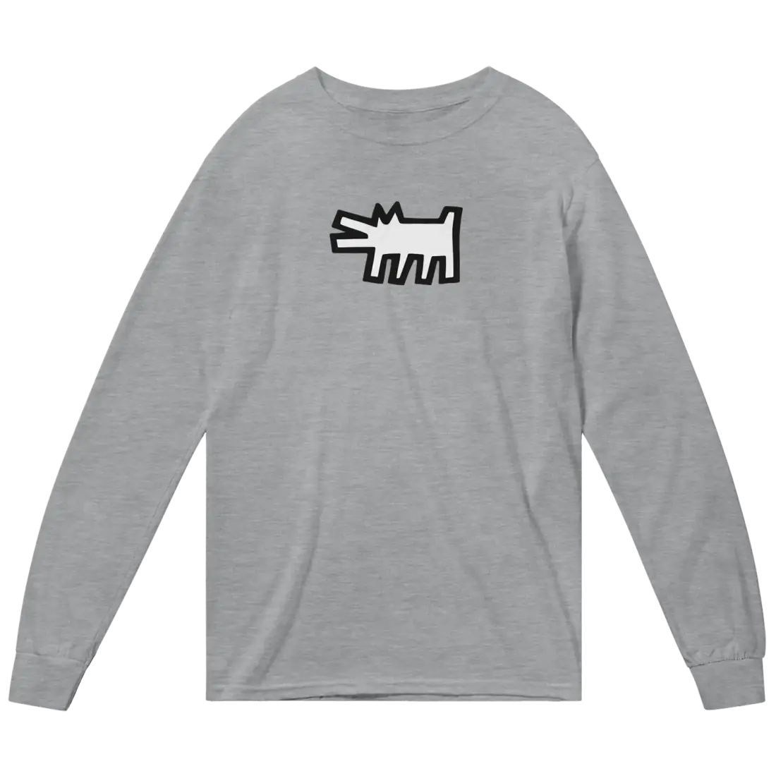 Haring's The Barking Dog Icon 1990 Street Art Long Sleeve Tee-2