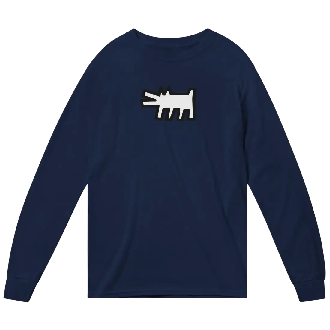 Haring's The Barking Dog Icon 1990 Street Art Long Sleeve Tee-4