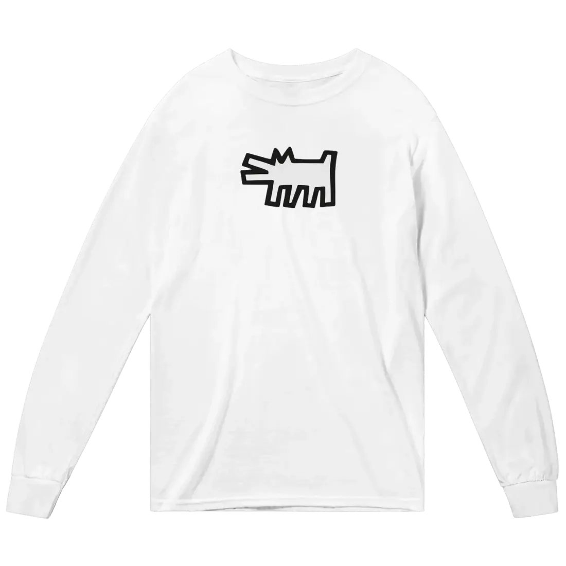 Haring's The Barking Dog Icon 1990 Street Art Long Sleeve Tee-5