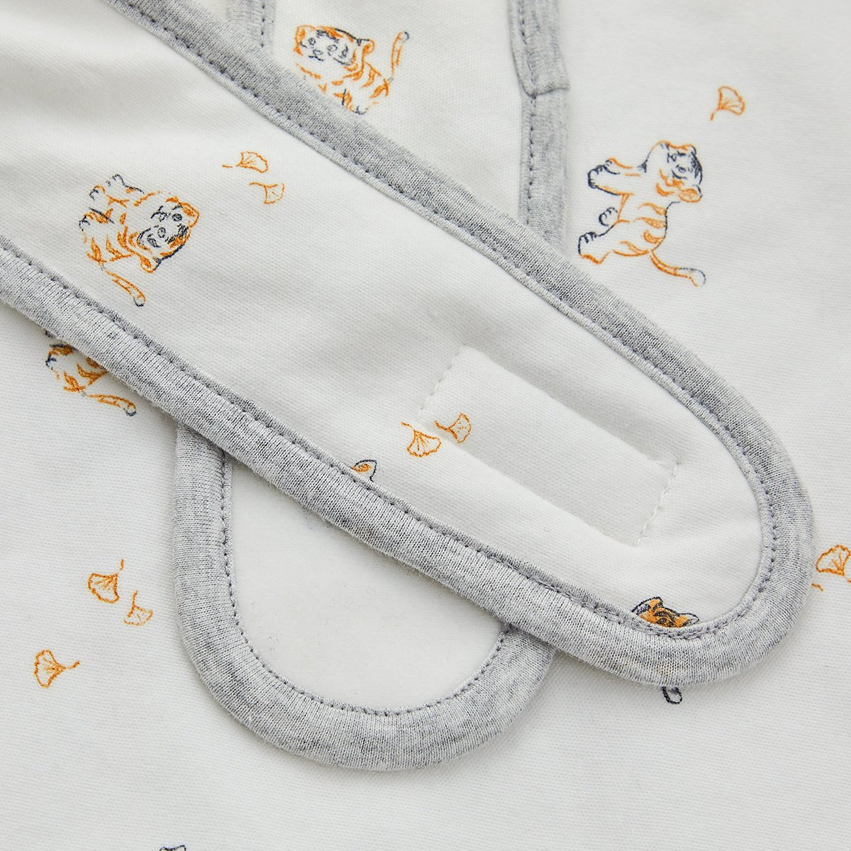 Extra Warm Cotton Baby Swaddle Wrap White with Tiger Embroidery Newborn Gift-4