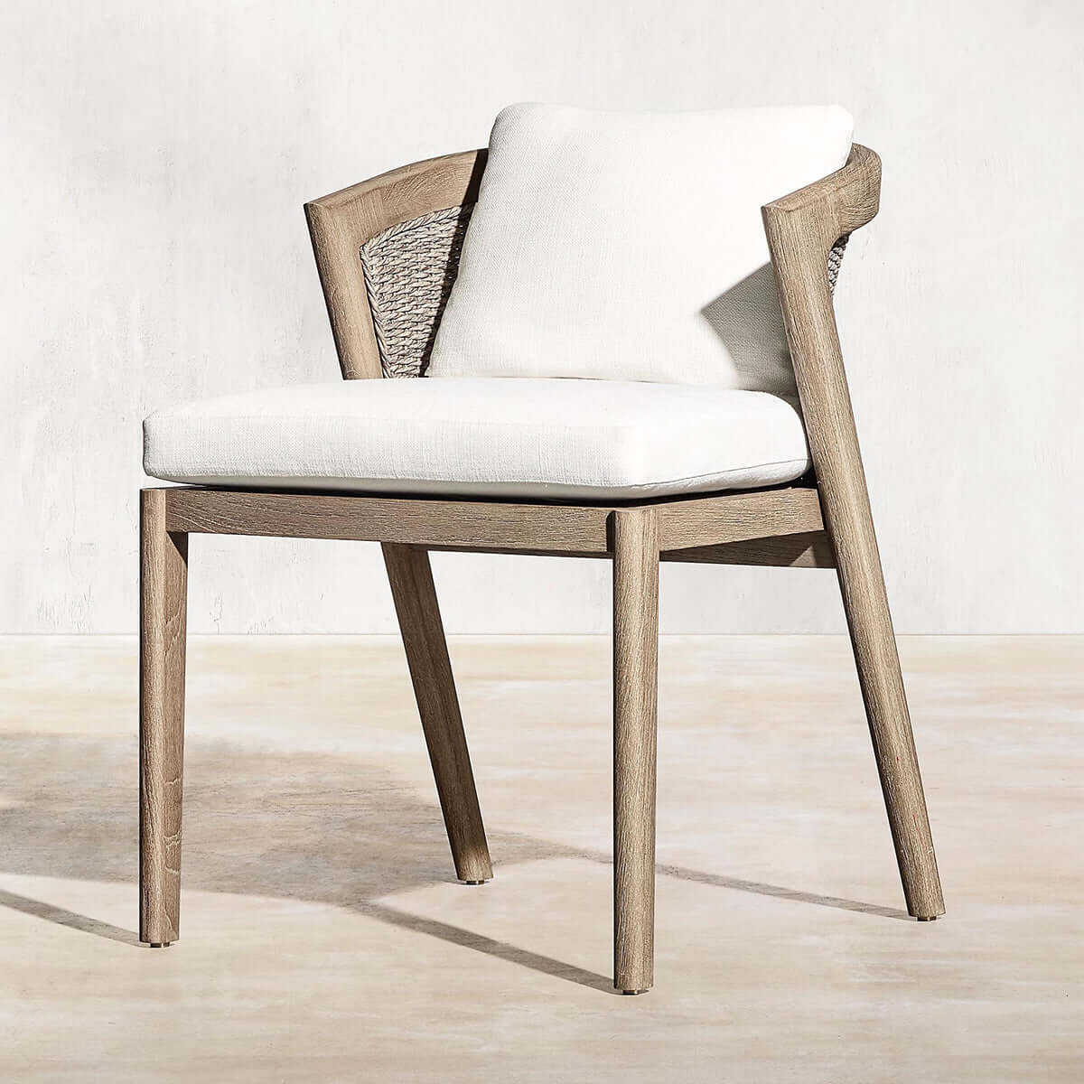 Teak Rattan Malta Chair Outdoor with Quick-Dry Cushions and UV Protected Fabric-2