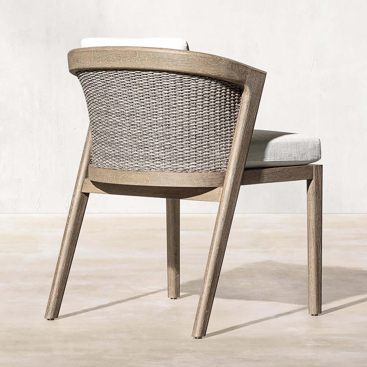Teak Rattan Malta Chair Outdoor with Quick-Dry Cushions and UV Protected Fabric-3
