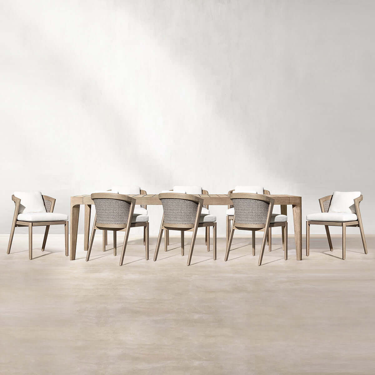Teak Rattan Malta Chair Outdoor with Quick-Dry Cushions and UV Protected Fabric-4