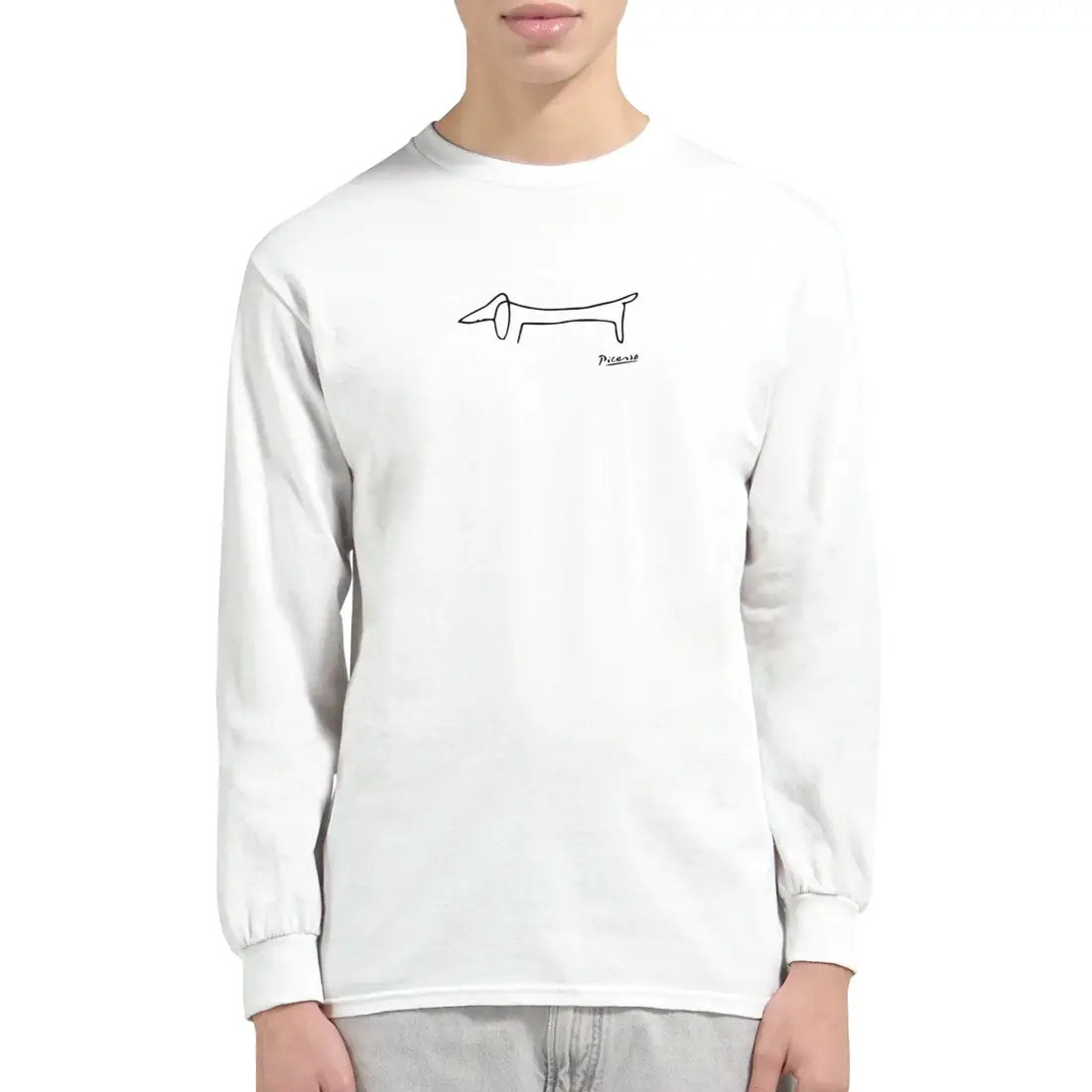 Pablo Picasso Dachshund Dog (Lump) Art Long Sleeve Shirt-1