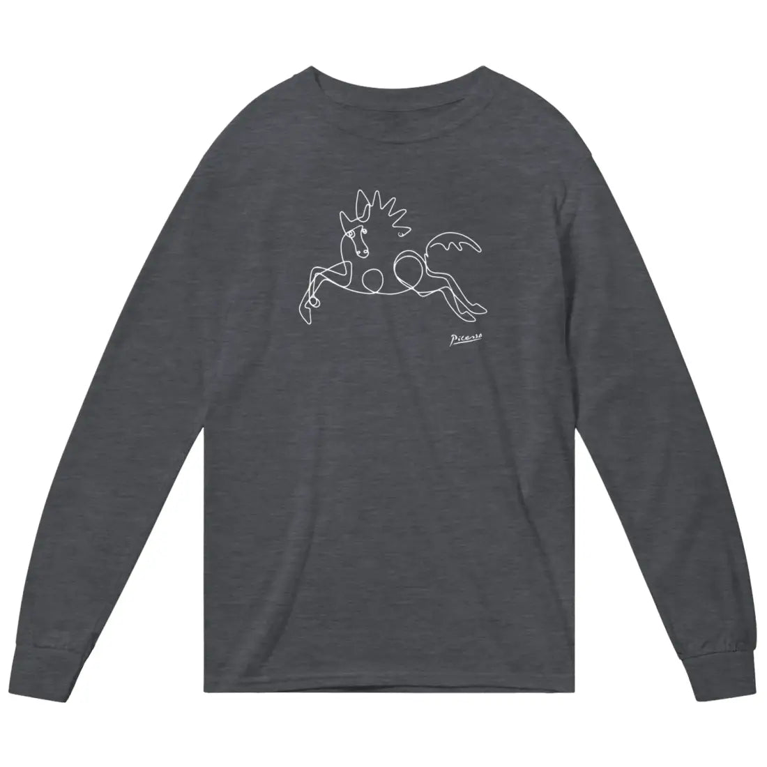 Pablo Picasso Horse Line Art Long Sleeve Shirt-2