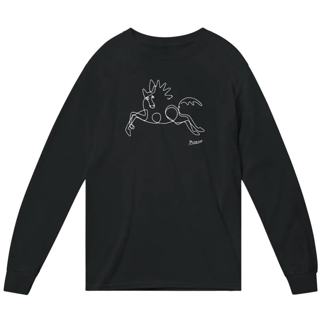 Pablo Picasso Horse Line Art Long Sleeve Shirt-5
