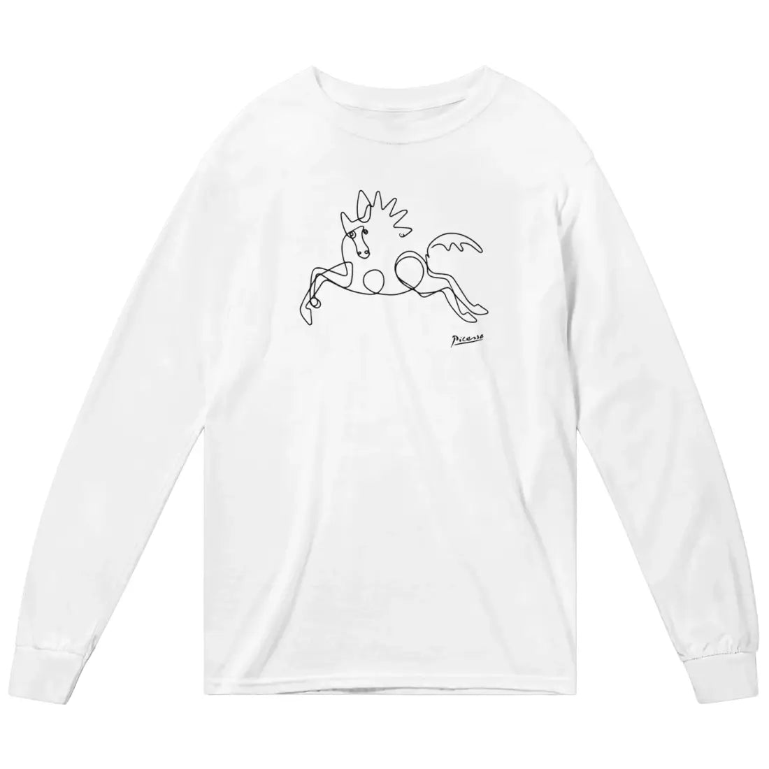 Pablo Picasso Horse Line Art Long Sleeve Shirt-0