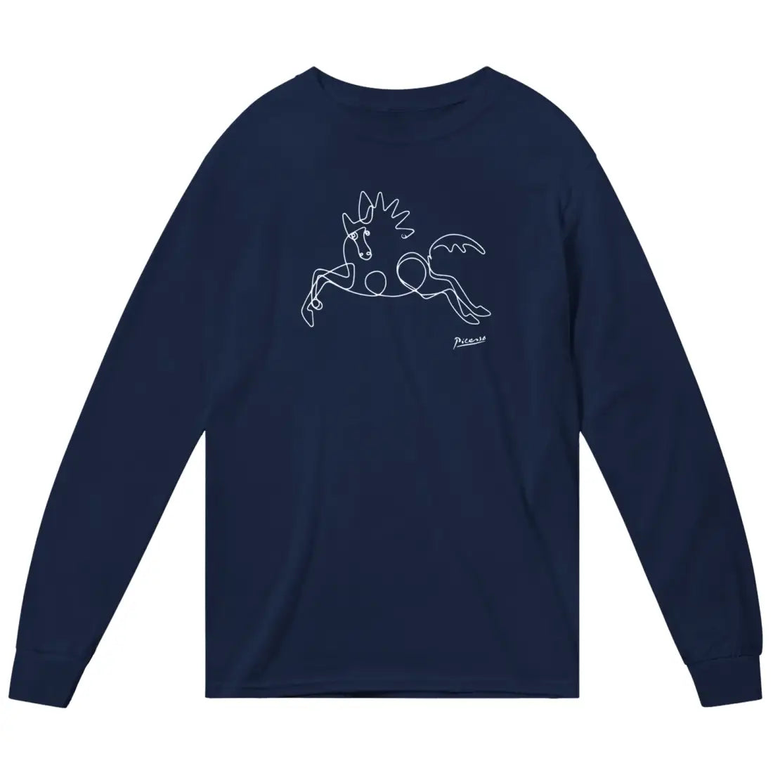 Pablo Picasso Horse Line Art Long Sleeve Shirt-4