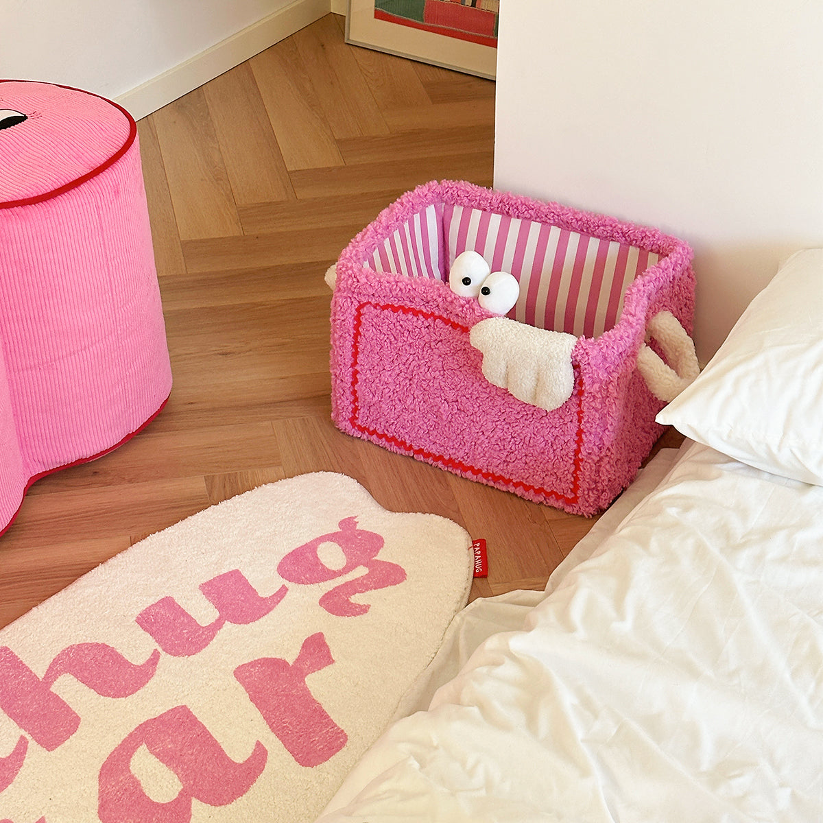 Quirky Monster Striped Storage Basket-5