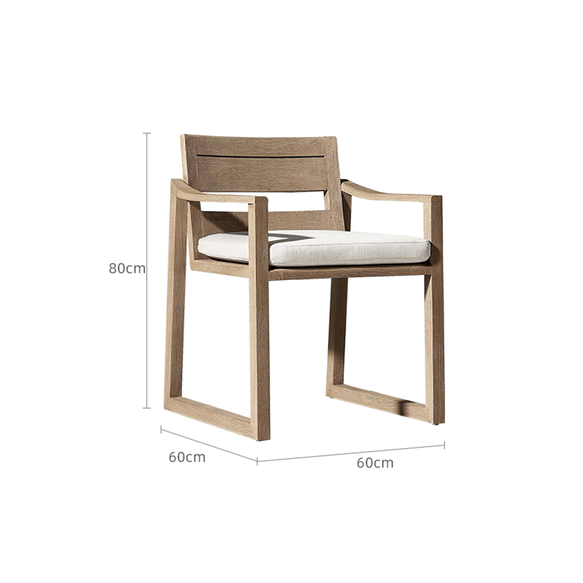 Sebastian Teak Outdoor Patio Armchair with Adjustable Backrest-1
