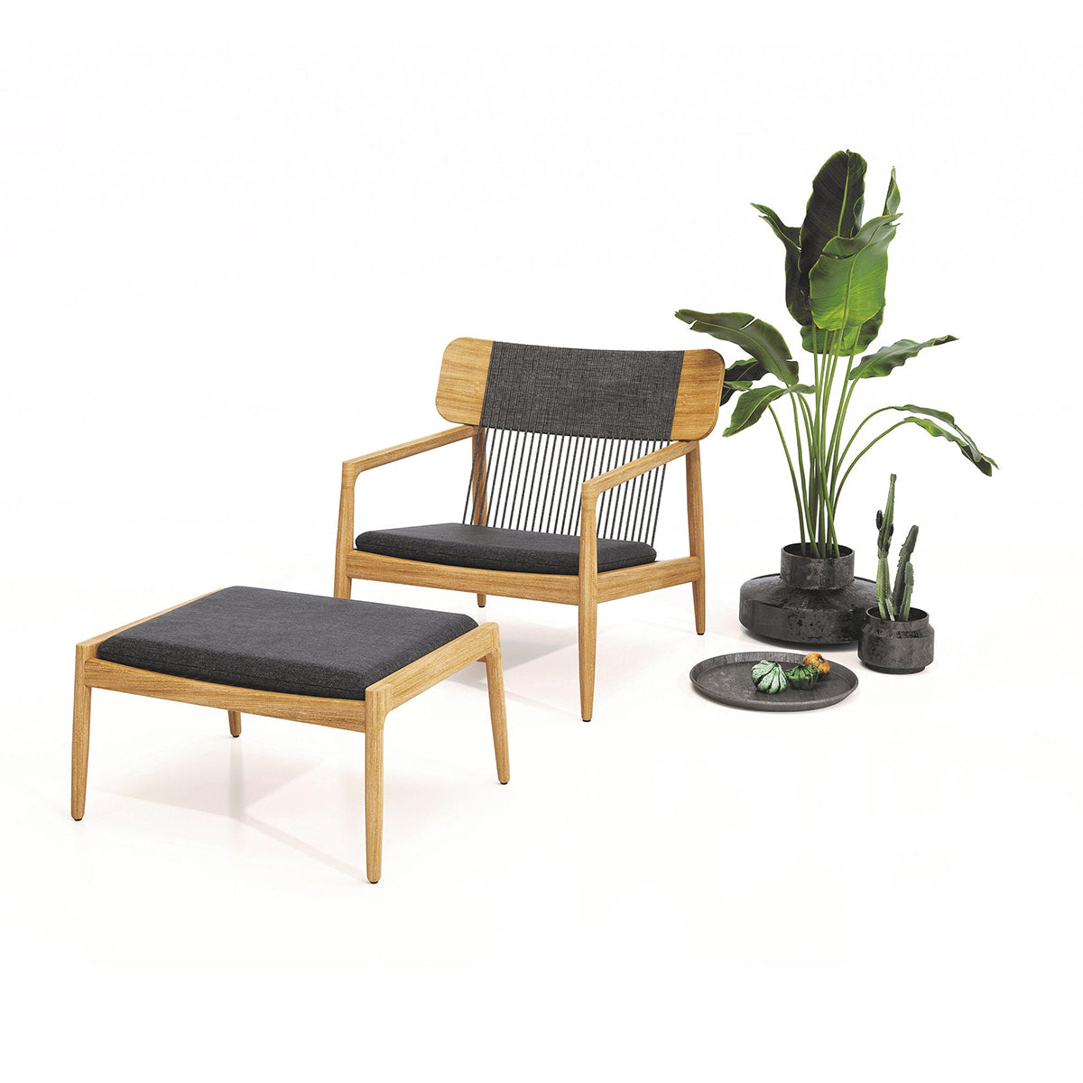Premium Sukai Lounge Chair - Modern Teak Wood Design with Ergonomic Support-2