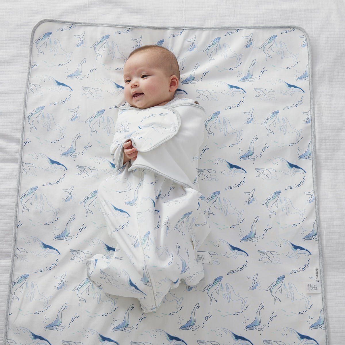 Waterproof Whale Changing Mat for Newborn Babies White Color-0