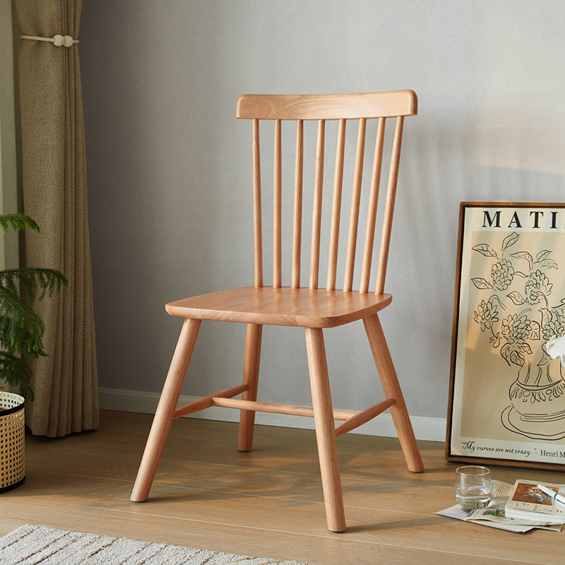 True Color Natural Dining Chair Set of 2 Spindle Back Windsor Design-0