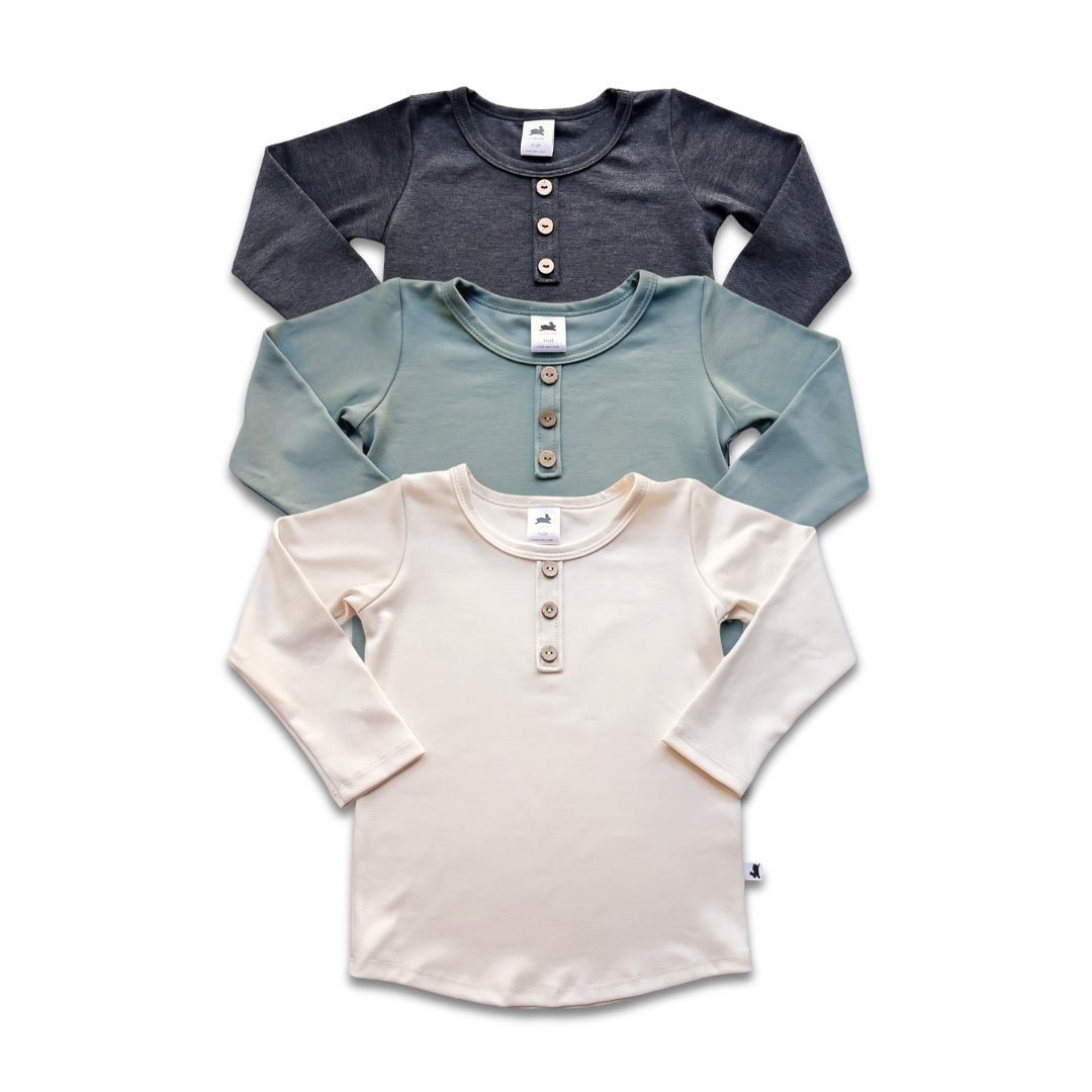 Youth Bamboo Henley Long-Sleeve Shirt — Last Call-3