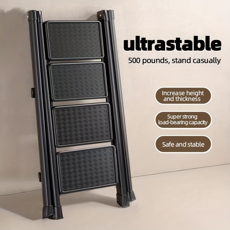 Metal Step Ladder with 4-Step Storage Rack-1
